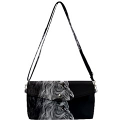 Roar Angry Male Lion Black Removable Strap Clutch Bag by Mog4mog4