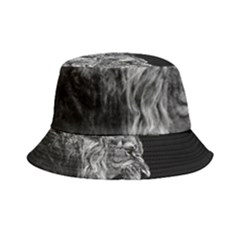 Roar Angry Male Lion Black Inside Out Bucket Hat by Mog4mog4