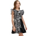 Roar Angry Male Lion Black Kids  Winged Sleeve Dress View3