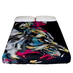 Angry Male Lion Roar Fitted Sheet (california King Size) by Mog4mog4