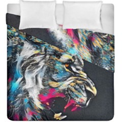 Angry Male Lion Roar Duvet Cover Double Side (King Size)