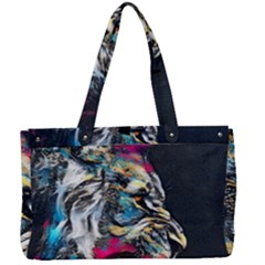 Angry Male Lion Roar Canvas Work Bag