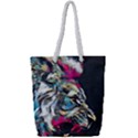 Angry Male Lion Roar Full Print Rope Handle Tote (Small) View1