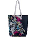 Angry Male Lion Roar Full Print Rope Handle Tote (Small) View2