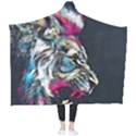 Angry Male Lion Roar Wearable Blanket View2