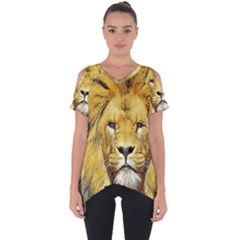 Lion Lioness Wildlife Hunter Cut Out Side Drop Tee by Mog4mog4