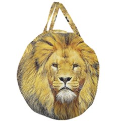 Lion Lioness Wildlife Hunter Giant Round Zipper Tote by Mog4mog4