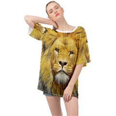 Lion Lioness Wildlife Hunter Oversized Chiffon Top by Mog4mog4