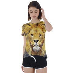 Lion Lioness Wildlife Hunter Short Sleeve Open Back Tee by Mog4mog4