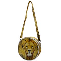 Lion Lioness Wildlife Hunter Crossbody Circle Bag by Mog4mog4