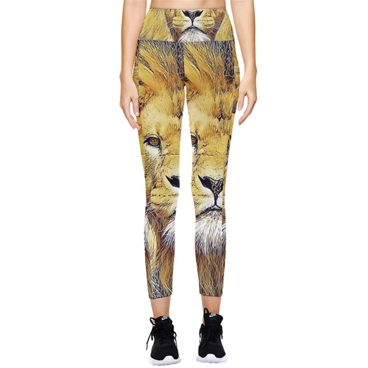 Lion Lioness Wildlife Hunter Pocket Leggings 