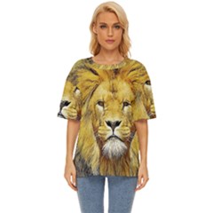 Lion Lioness Wildlife Hunter Oversized Basic Tee by Mog4mog4