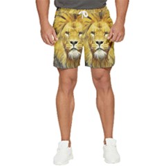 Lion Lioness Wildlife Hunter Men s Runner Shorts by Mog4mog4