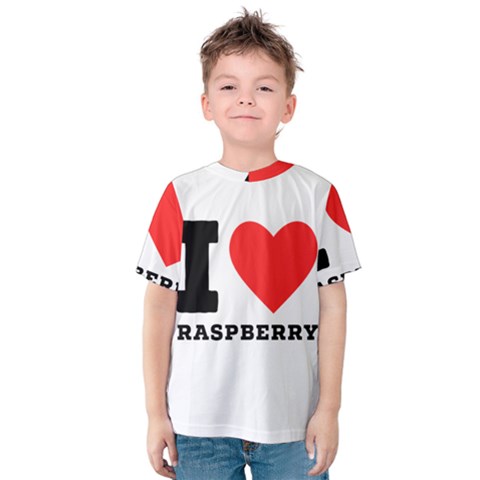 I Love Raspberry Kids  Cotton Tee by ilovewhateva