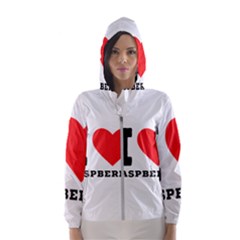 I Love Raspberry Women s Hooded Windbreaker by ilovewhateva