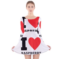 I Love Raspberry Long Sleeve Velvet Skater Dress by ilovewhateva