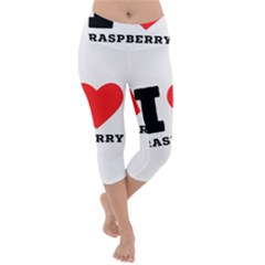 I Love Raspberry Lightweight Velour Capri Yoga Leggings by ilovewhateva