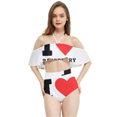 I Love Raspberry Halter Flowy Bikini Set  by ilovewhateva