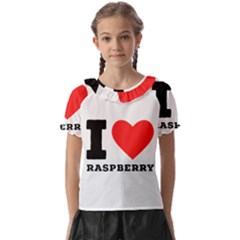 I Love Raspberry Kids  Frill Chiffon Blouse by ilovewhateva