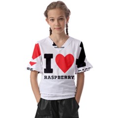 I Love Raspberry Kids  V-neck Horn Sleeve Blouse by ilovewhateva