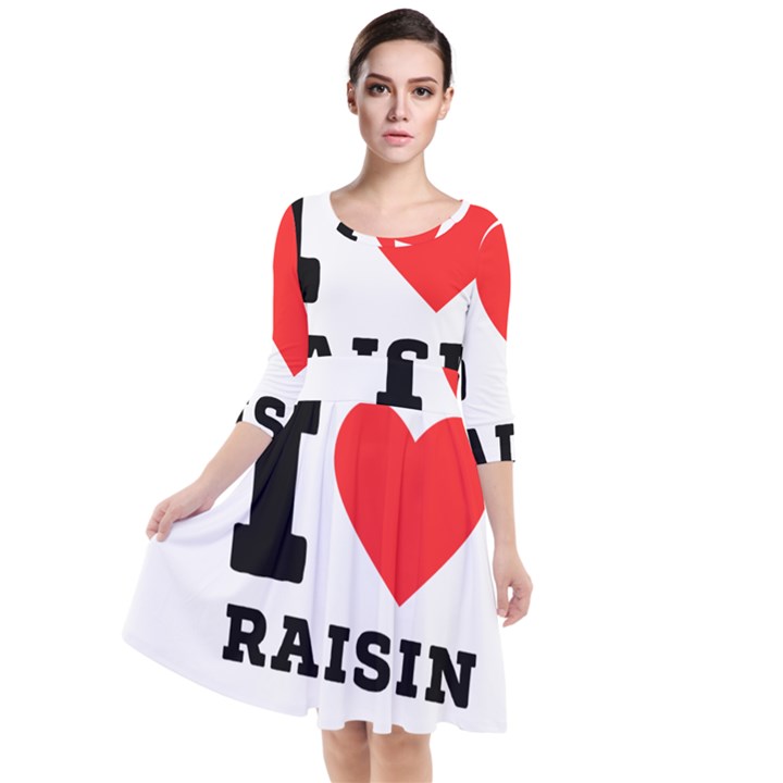 I love raisin  Quarter Sleeve Waist Band Dress