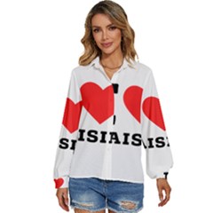 I Love Raisin  Women s Long Sleeve Button Up Shirt