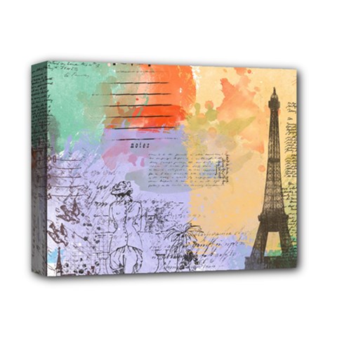 Scrapbook Paris Vintage France Deluxe Canvas 14  X 11  (stretched) by Mog4mog4