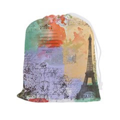 Scrapbook Paris Vintage France Drawstring Pouch (2xl) by Mog4mog4