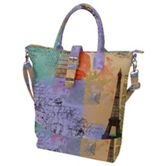 Scrapbook Paris Vintage France Buckle Top Tote Bag by Mog4mog4