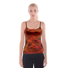 Fire Lion Flames Light Mystical Dangerous Wild Spaghetti Strap Top by Mog4mog4