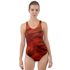 Fire Lion Flames Light Mystical Dangerous Wild Cut-Out Back One Piece Swimsuit