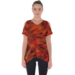 Fire Lion Flames Light Mystical Dangerous Wild Cut Out Side Drop Tee by Mog4mog4