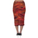 Fire Lion Flames Light Mystical Dangerous Wild Velvet Midi Pencil Skirt View2