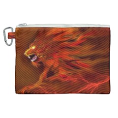 Fire Lion Flames Light Mystical Dangerous Wild Canvas Cosmetic Bag (xl) by Mog4mog4