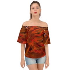 Fire Lion Flames Light Mystical Dangerous Wild Off Shoulder Short Sleeve Top by Mog4mog4