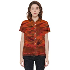 Fire Lion Flames Light Mystical Dangerous Wild Short Sleeve Pocket Shirt