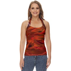 Fire Lion Flames Light Mystical Dangerous Wild Basic Halter Top by Mog4mog4