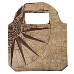 Compass Map Nautical Antique Premium Foldable Grocery Recycle Bag