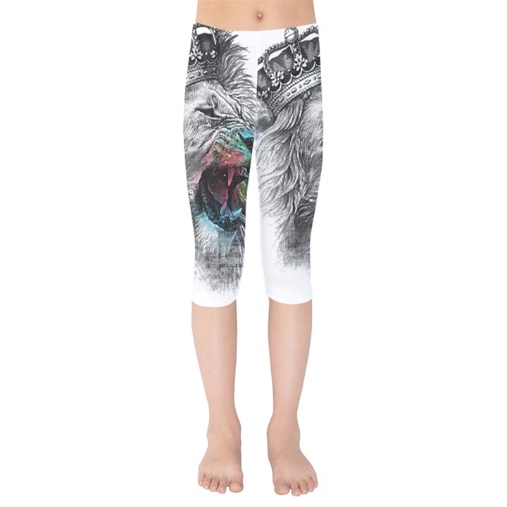 Lion King Head Kids  Capri Leggings 