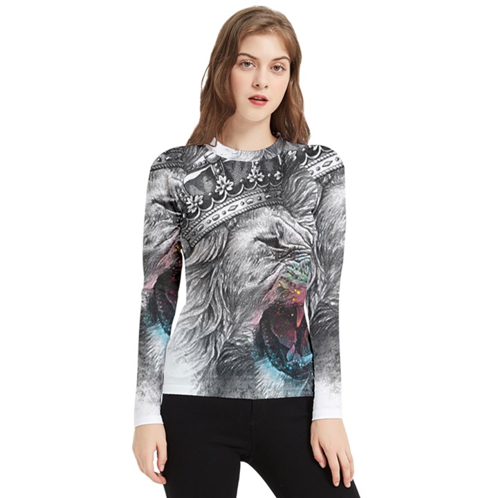 Lion King Head Women s Long Sleeve Rash Guard