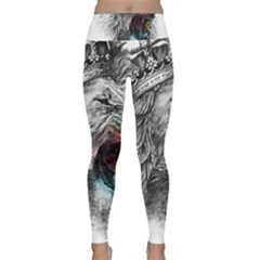 Lion King Head Lightweight Velour Classic Yoga Leggings by Mog4mog4