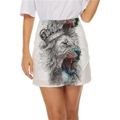 Lion King Head Mini Front Wrap Skirt by Mog4mog4