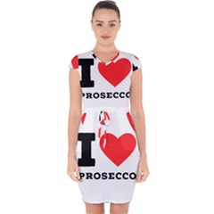 I Love Prosecco Capsleeve Drawstring Dress  by ilovewhateva