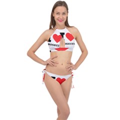 I Love Prosecco Cross Front Halter Bikini Set by ilovewhateva