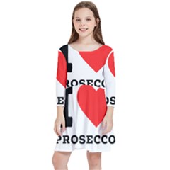 I Love Prosecco Kids  Quarter Sleeve Skater Dress