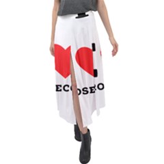 I Love Prosecco Velour Split Maxi Skirt by ilovewhateva