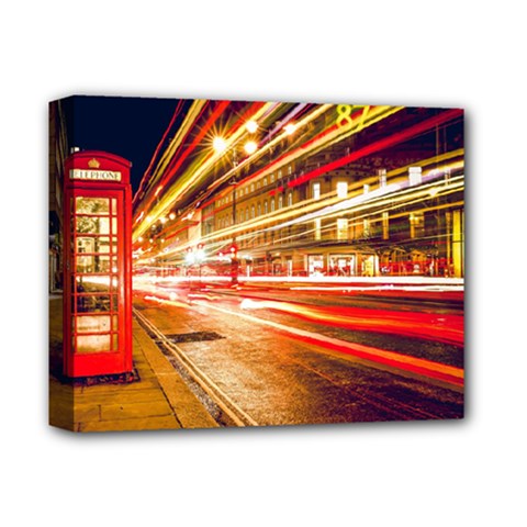 Telephone Booth Red London England Deluxe Canvas 14  X 11  (stretched) by Mog4mog4