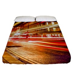 Telephone Booth Red London England Fitted Sheet (queen Size) by Mog4mog4