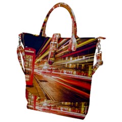 Telephone Booth Red London England Buckle Top Tote Bag by Mog4mog4