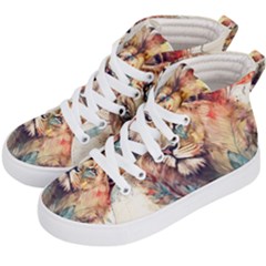 Lion Africa African Art Kids  Hi-top Skate Sneakers by Mog4mog4